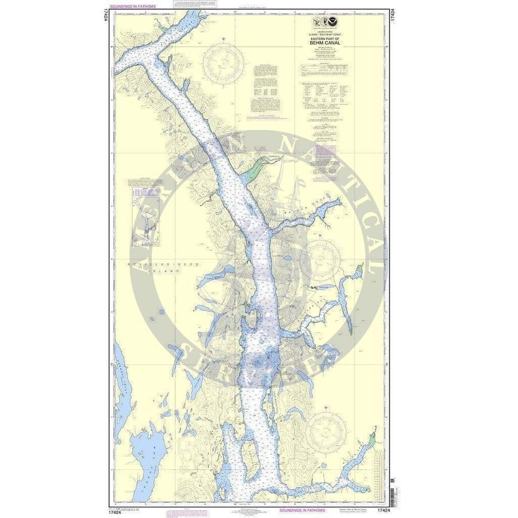 NOAA Nautical Chart 17424: Behm Canal-eastern part