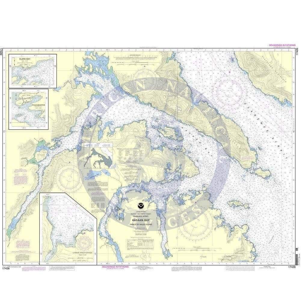 NOAA Nautical Chart 17426: Kasaan Bay, Clarence Strait;Hollis Anchorage, eastern part;Lyman Anchorage