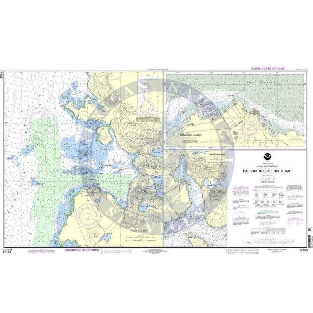 NOAA Nautical Chart 17435: Harbors in Clarence Strait Port Chester, Annette Island;Tamgas Harbor, Annette Island;Metlakatla Harbor