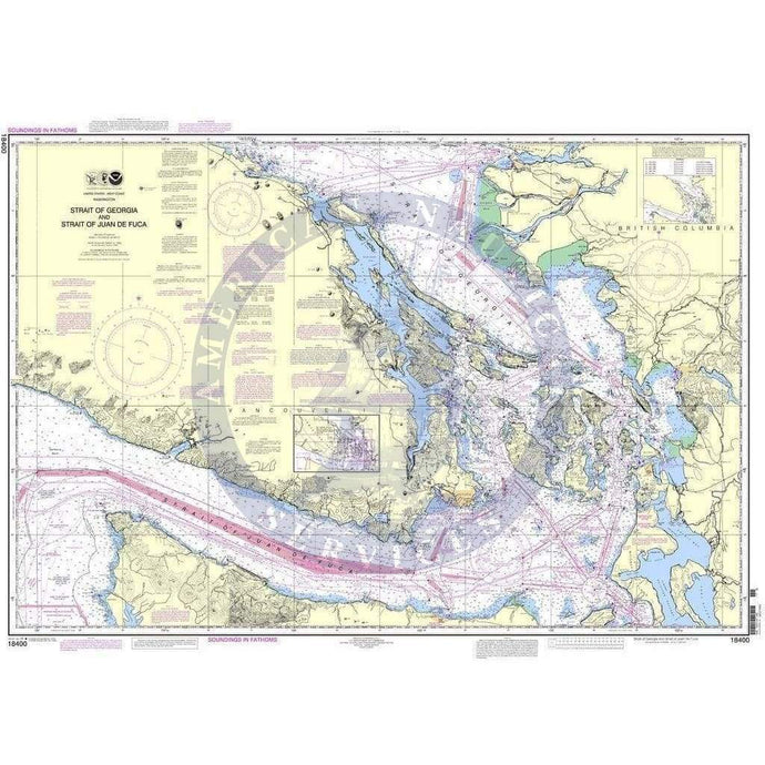 NOAA Nautical Chart 18400: Strait of Georgia and Strait of Juan de Fuca