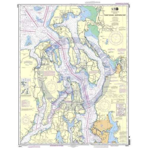 NOAA Nautical Chart 18441 Puget Soundnorthern part Amnautical