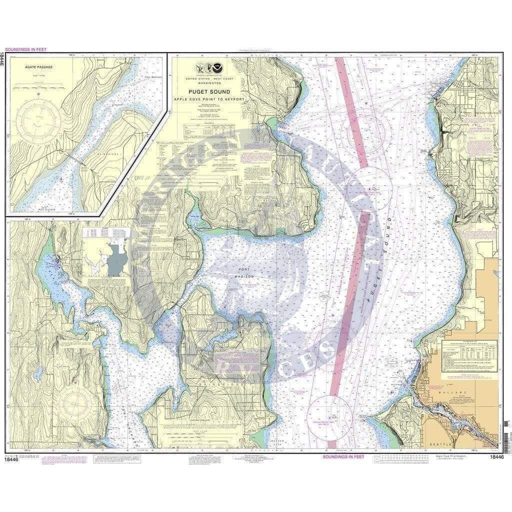 NOAA Nautical Chart 18446: Puget Sound-Apple Cove Point to Keyport;Agate Passage