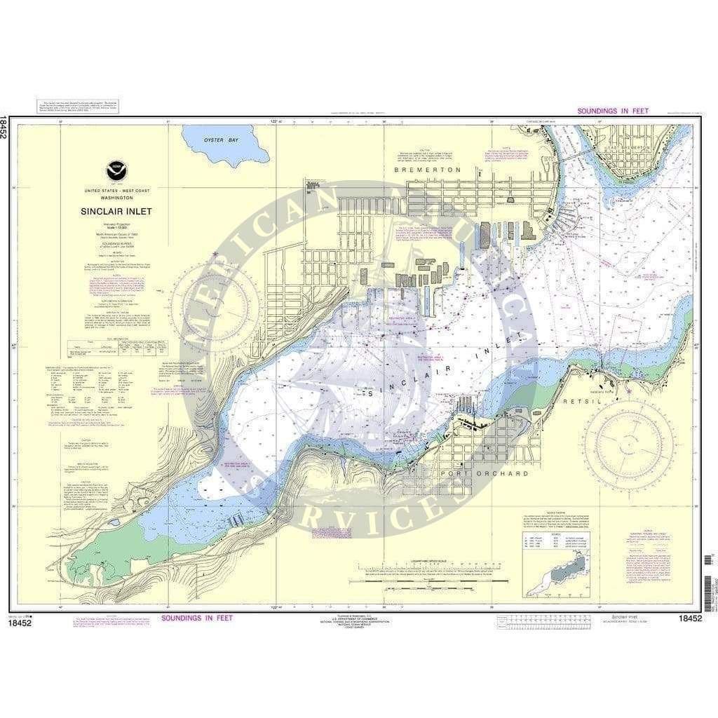 NOAA Nautical Chart 18452: Sinclair Inlet