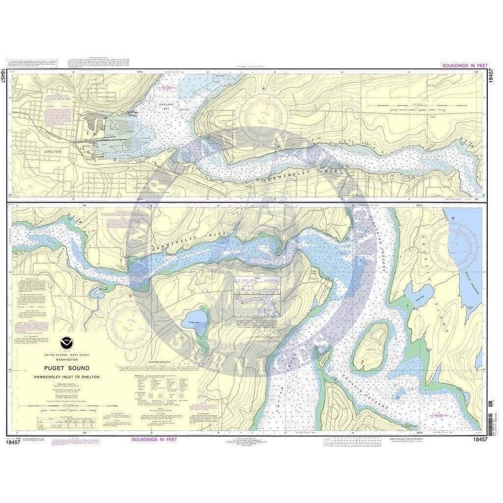 NOAA Nautical Chart 18457: Puget Sound-Hammersley Inlet to Shelton ...