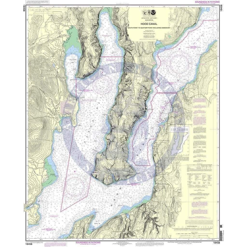 NOAA Nautical Chart 18458: Hood Canal-South Point to Quatsap Point including Dabob Bay