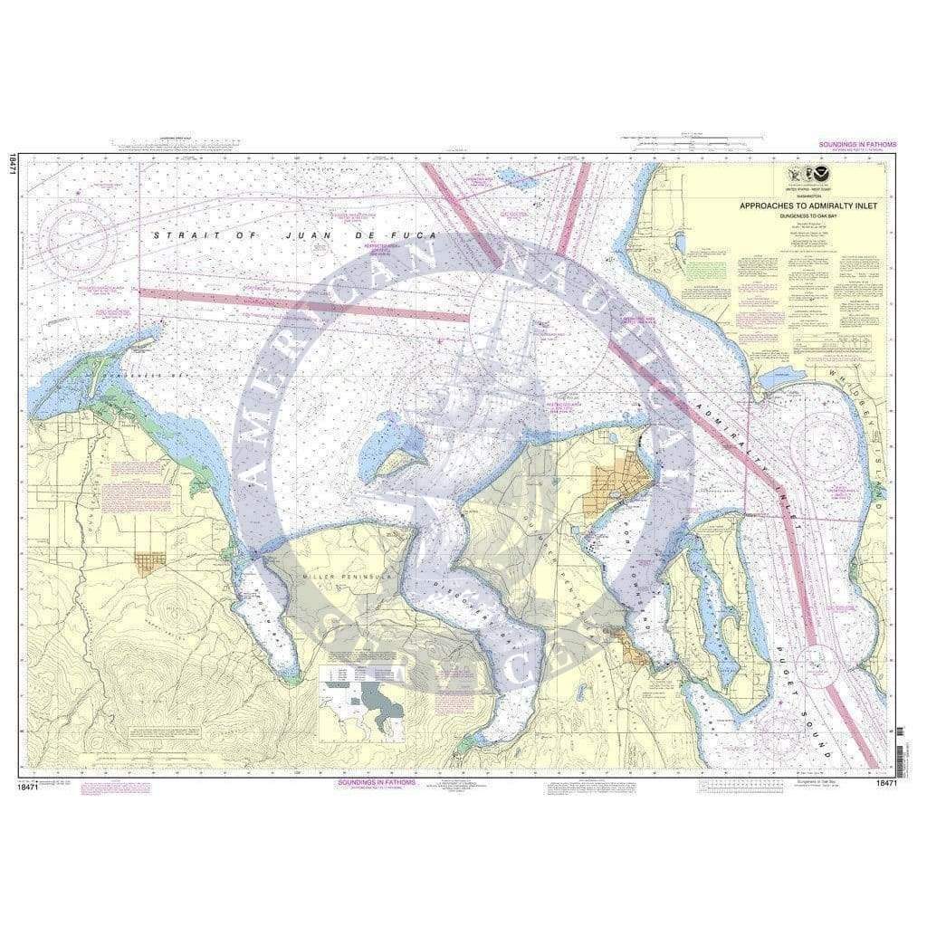 NOAA Nautical Chart 18471: Approaches to Admirally Inlet Dungeness to Oak Bay