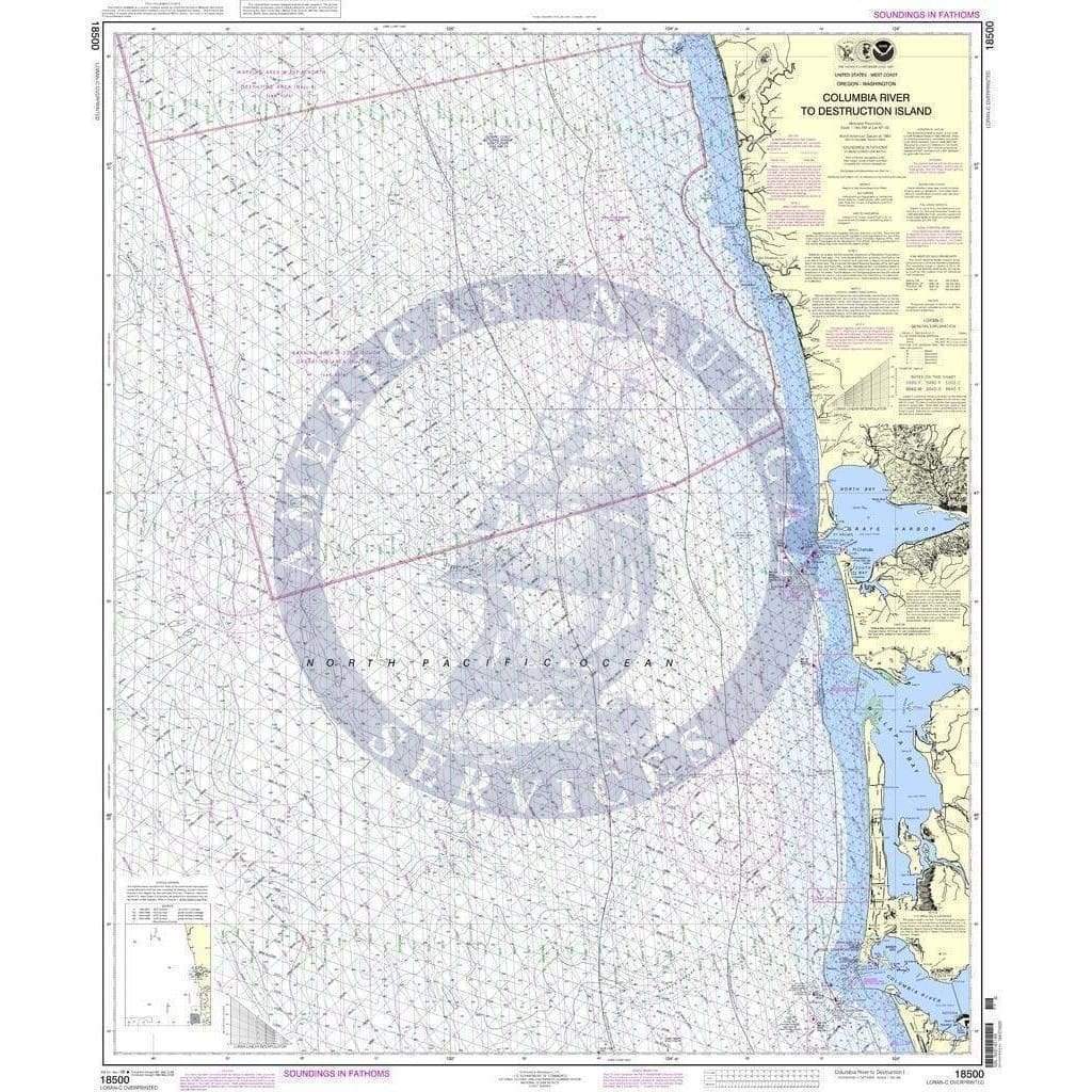 NOAA Nautical Chart 18500: Columbia River to Destruction Island