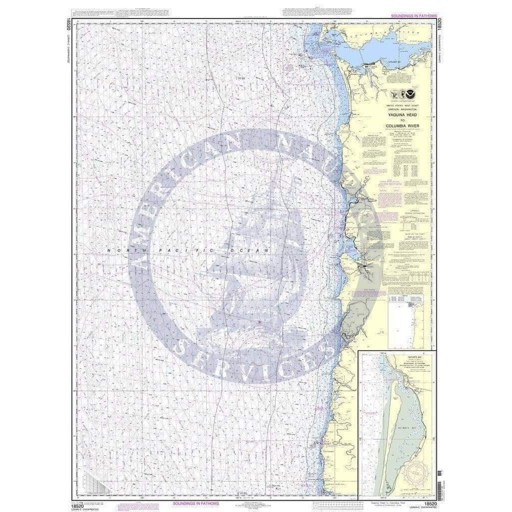 NOAA Nautical Chart 18520: Yaquina Head to Columbia River;Netarts Bay ...