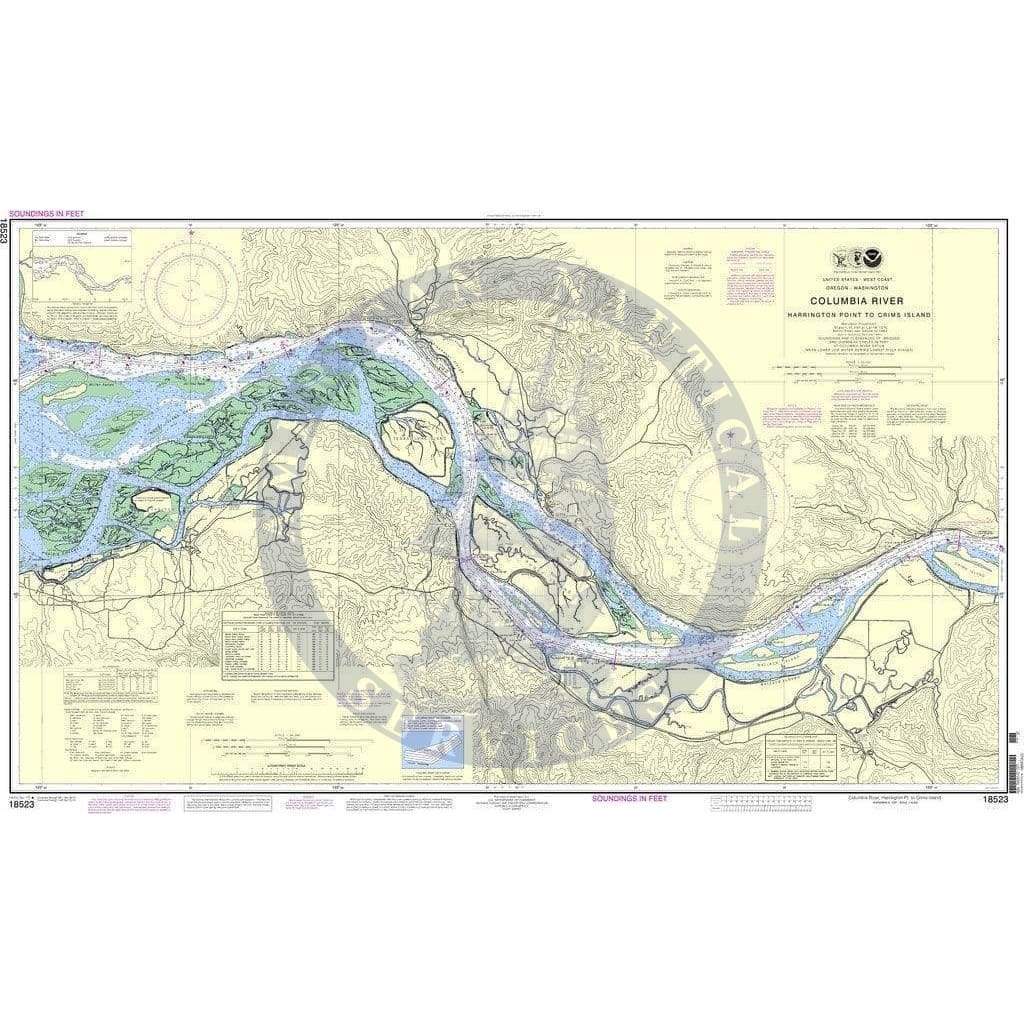 NOAA Nautical Chart 18523: Columbia River Harrington Point to Crims Island