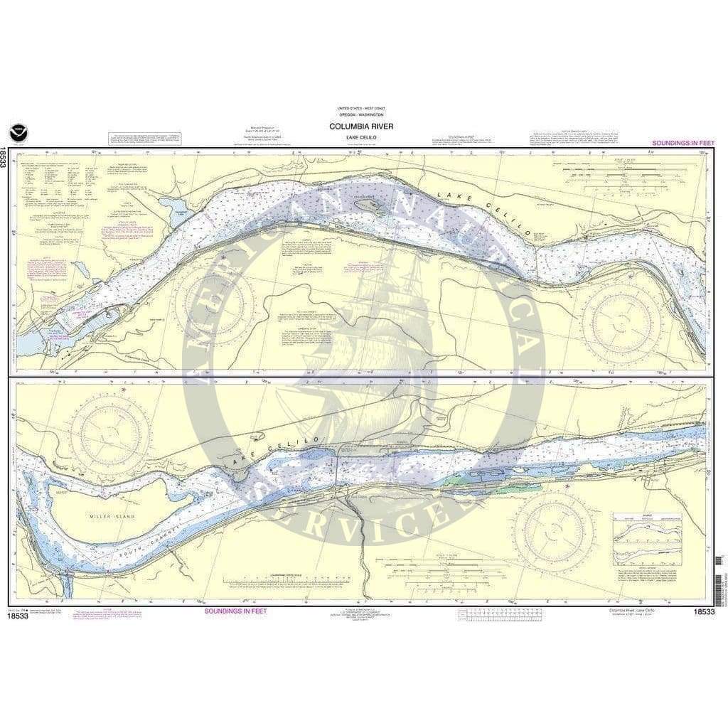 NOAA Nautical Chart 18533: Columbia River Lake Celilo