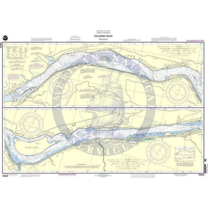NOAA Nautical Chart 18533: Columbia River Lake Celilo