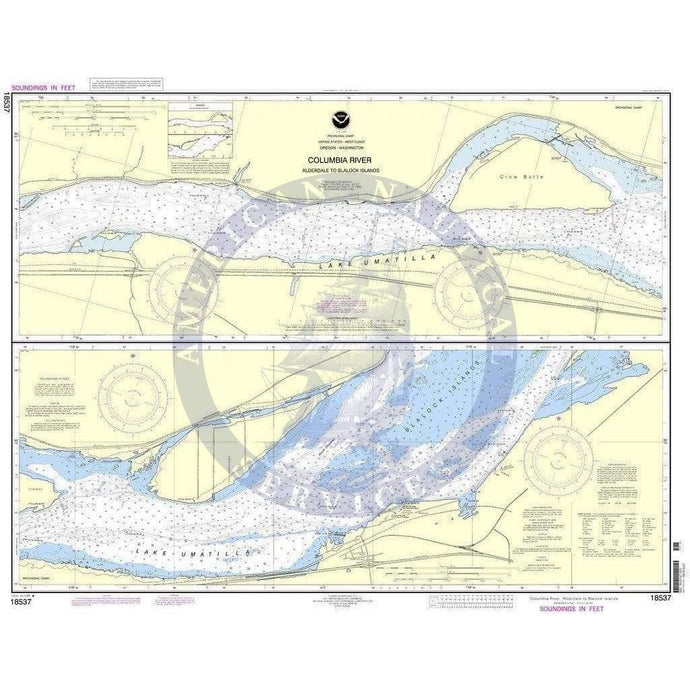 NOAA Nautical Chart 18537: Columbia River Alderdale to Blalock Islands