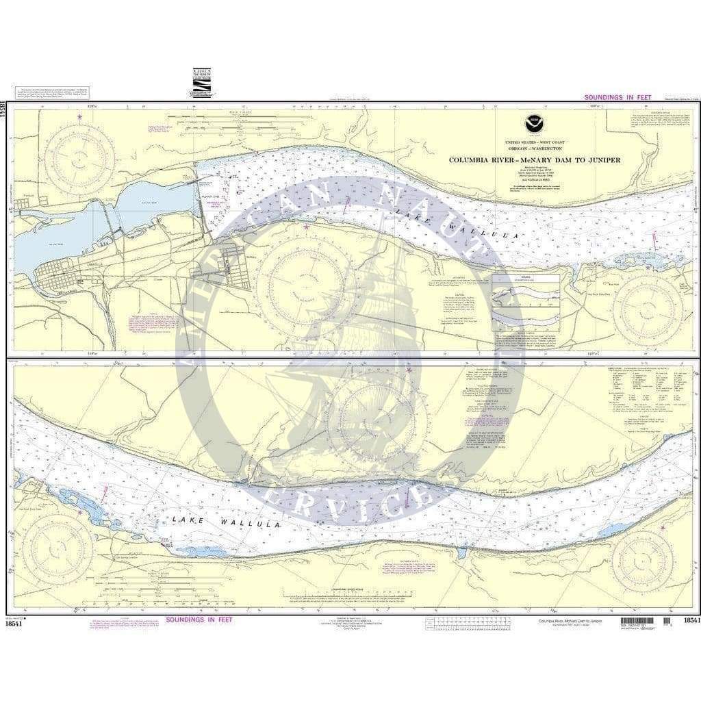 NOAA Nautical Chart 18541: Columbia River-McNary Dam to Juniper