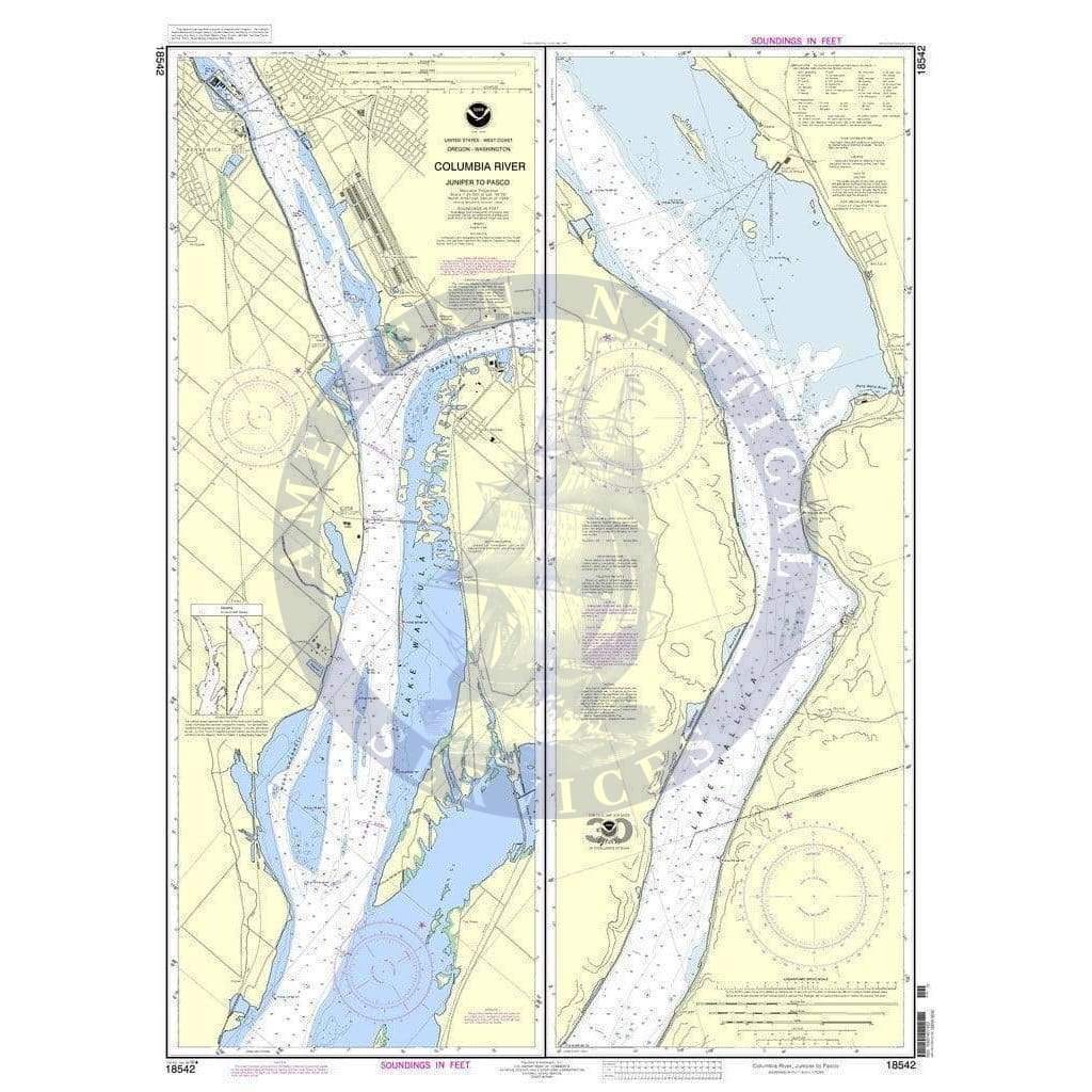 NOAA Nautical Chart 18542: Columbia River Juniper to Pasco