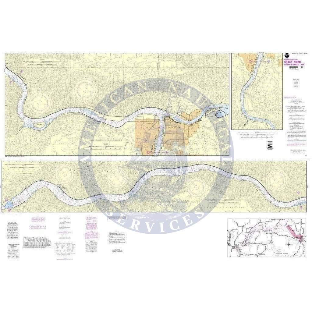 NOAA Nautical Chart 18548: Snake River-Lower Granite Lake FRANKLIN D. ROOSEVELT LAKE