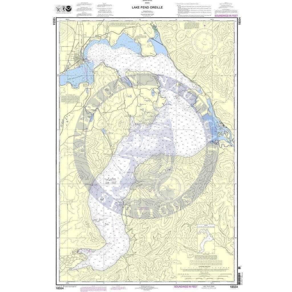 NOAA Nautical Chart 18554: Lake Pend Oreille