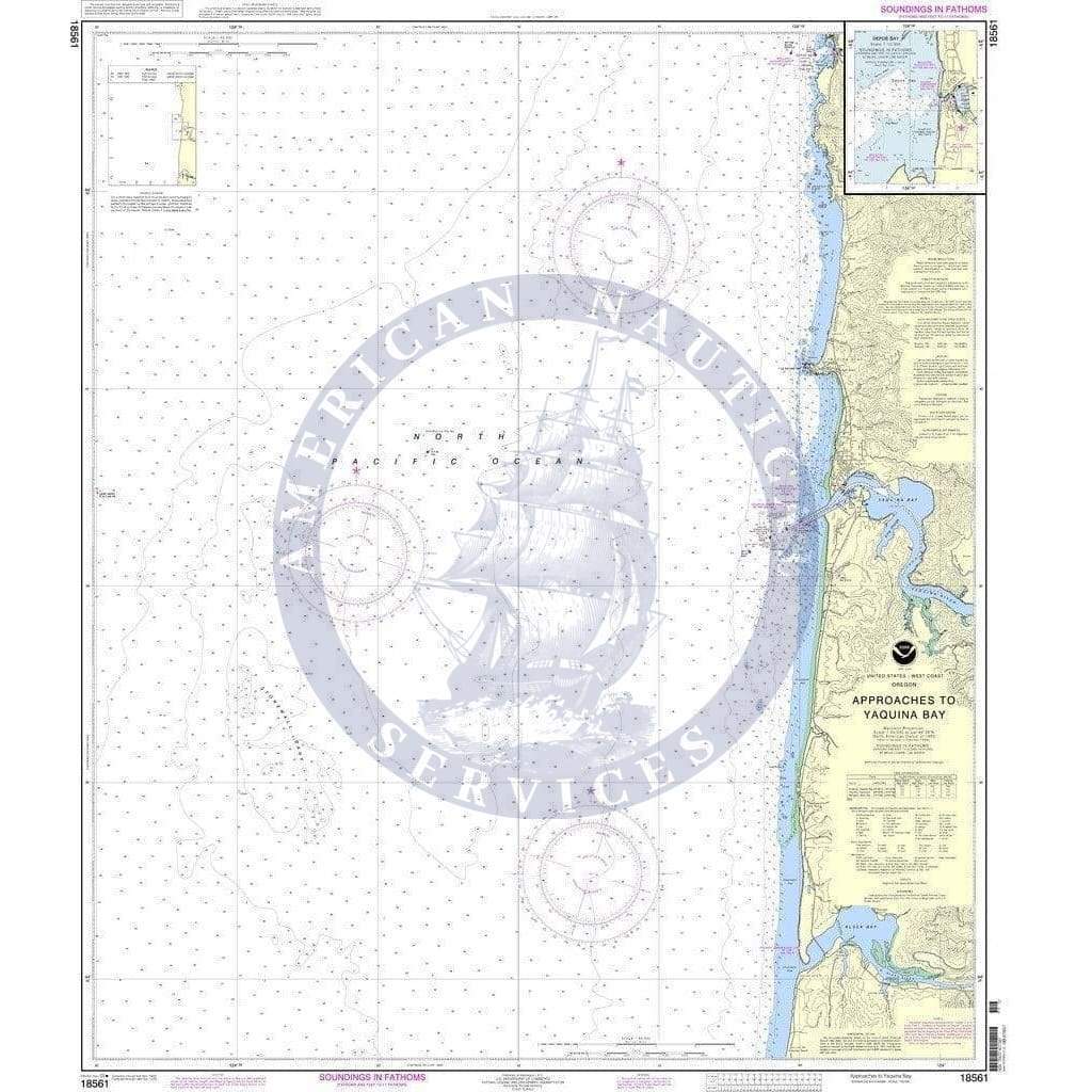 NOAA Nautical Chart 18561: Approaches to Yaquina Bay;Depoe Bay