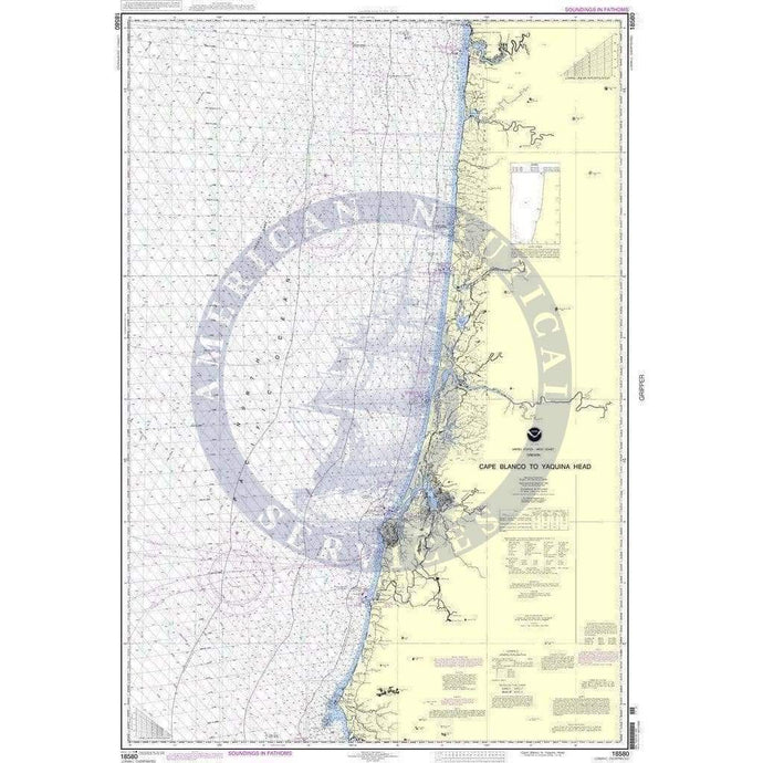 NOAA Nautical Chart 18580: Cape Blanco to Yaquina Head