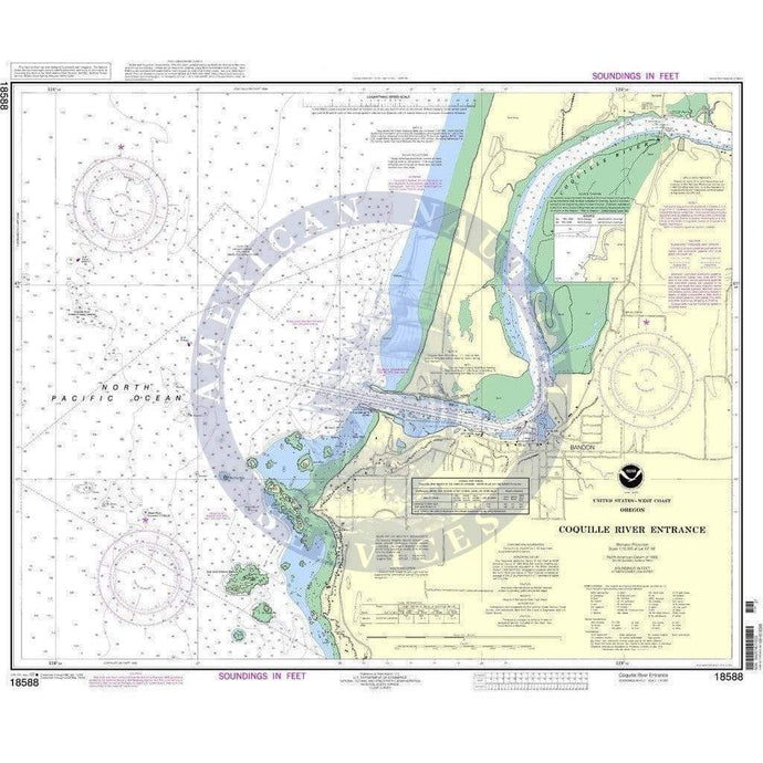 NOAA Nautical Chart 18588: Coquille River Entrance