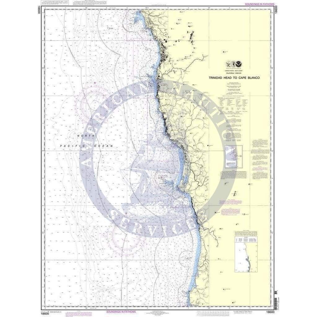 NOAA Nautical Chart 18600: Trinidad Head to Cape Blanco