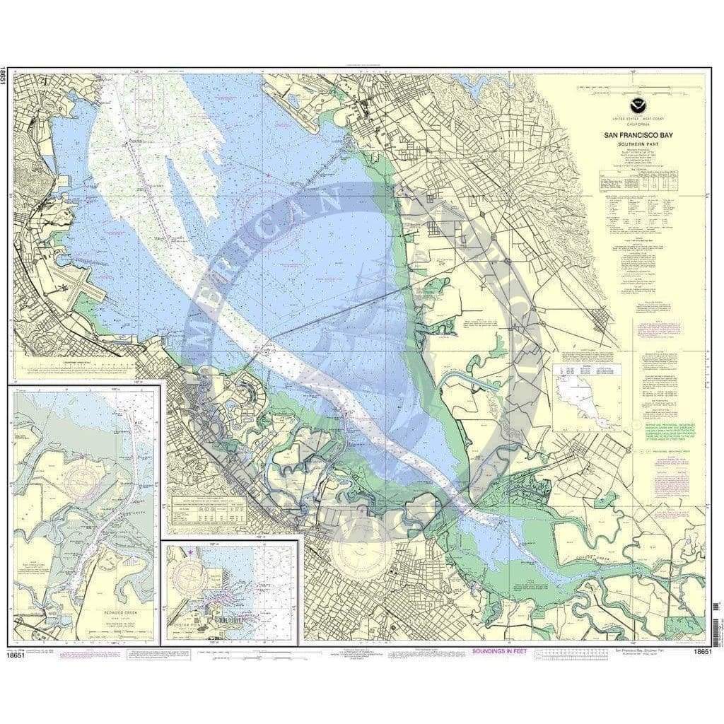 NOAA Nautical Chart 18651: San Francisco Bay-southern part;Redwood Creek.;Oyster Point