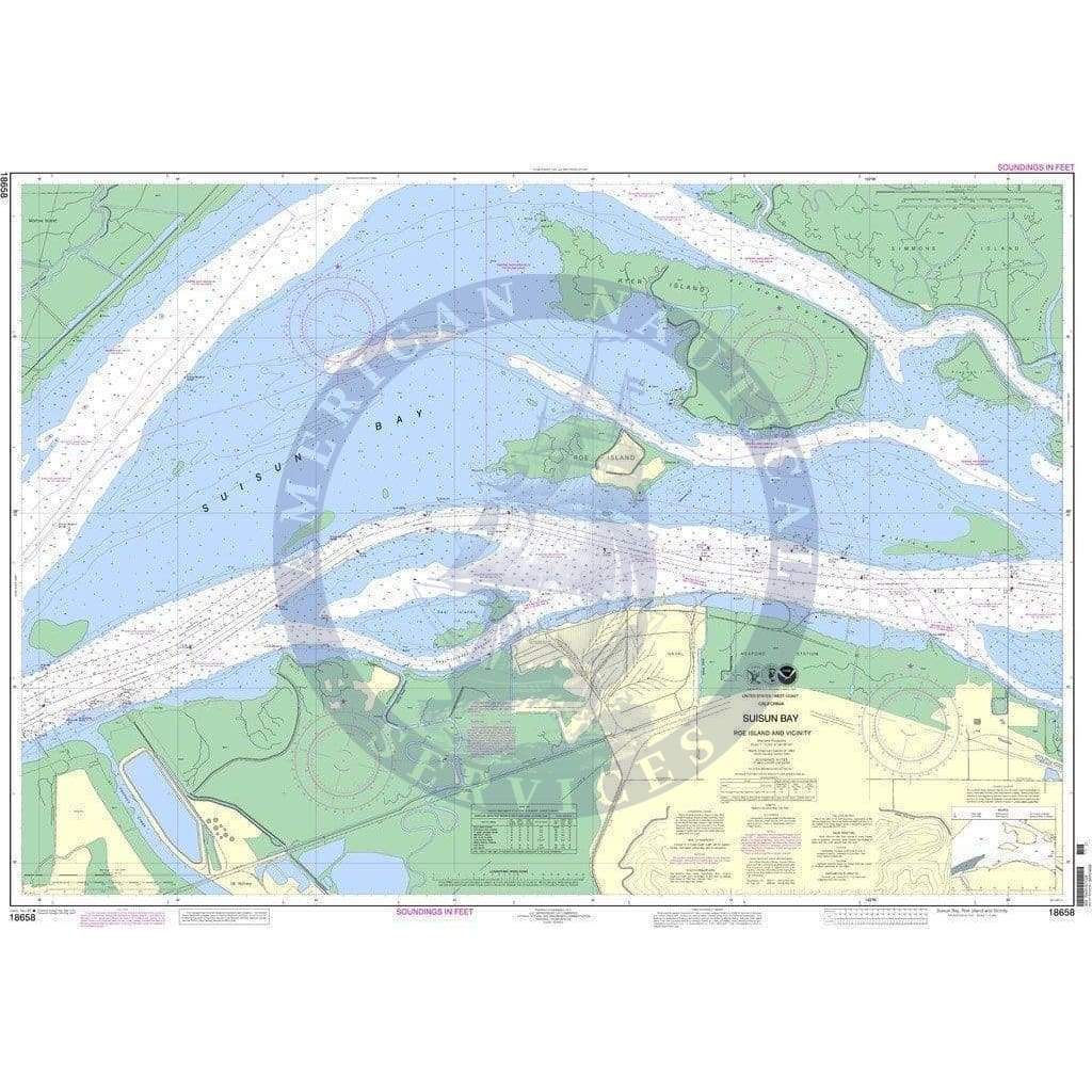 NOAA Nautical Chart 18658: Suisun Bay - Roe Island and vicinity