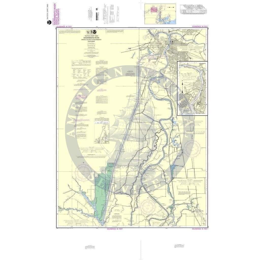 NOAA Nautical Chart 18662: Sacramento River Andrus Island to Sacramento