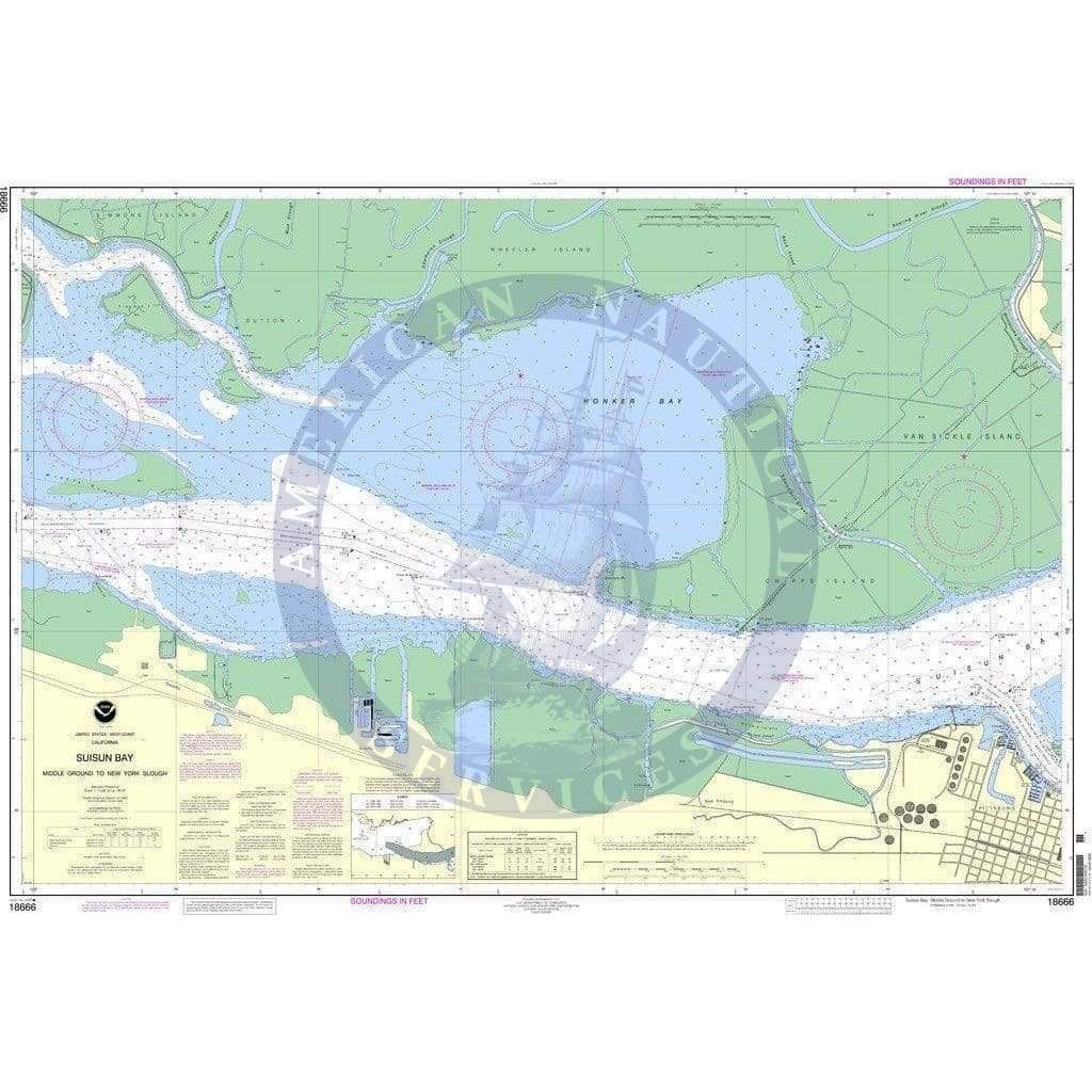 NOAA Nautical Chart 18666: Suisun Bay Middle Ground to New York Slough