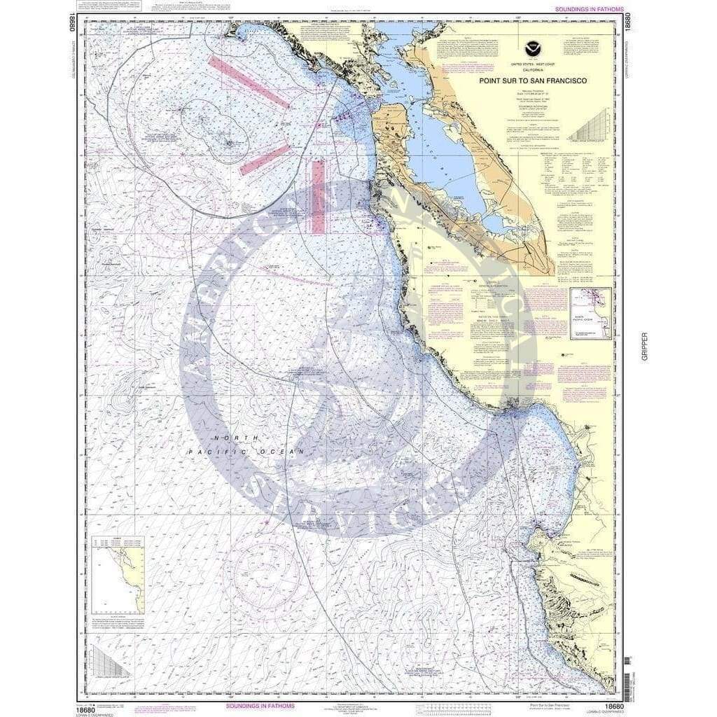 NOAA Nautical Chart 18680: Point Sur to San Francisco