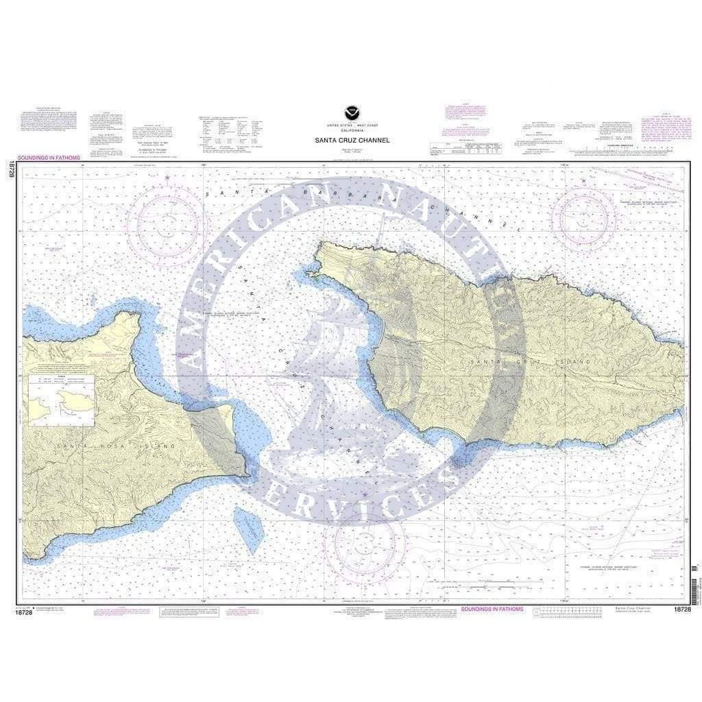 NOAA Nautical Chart 18728: Santa Cruz Channel