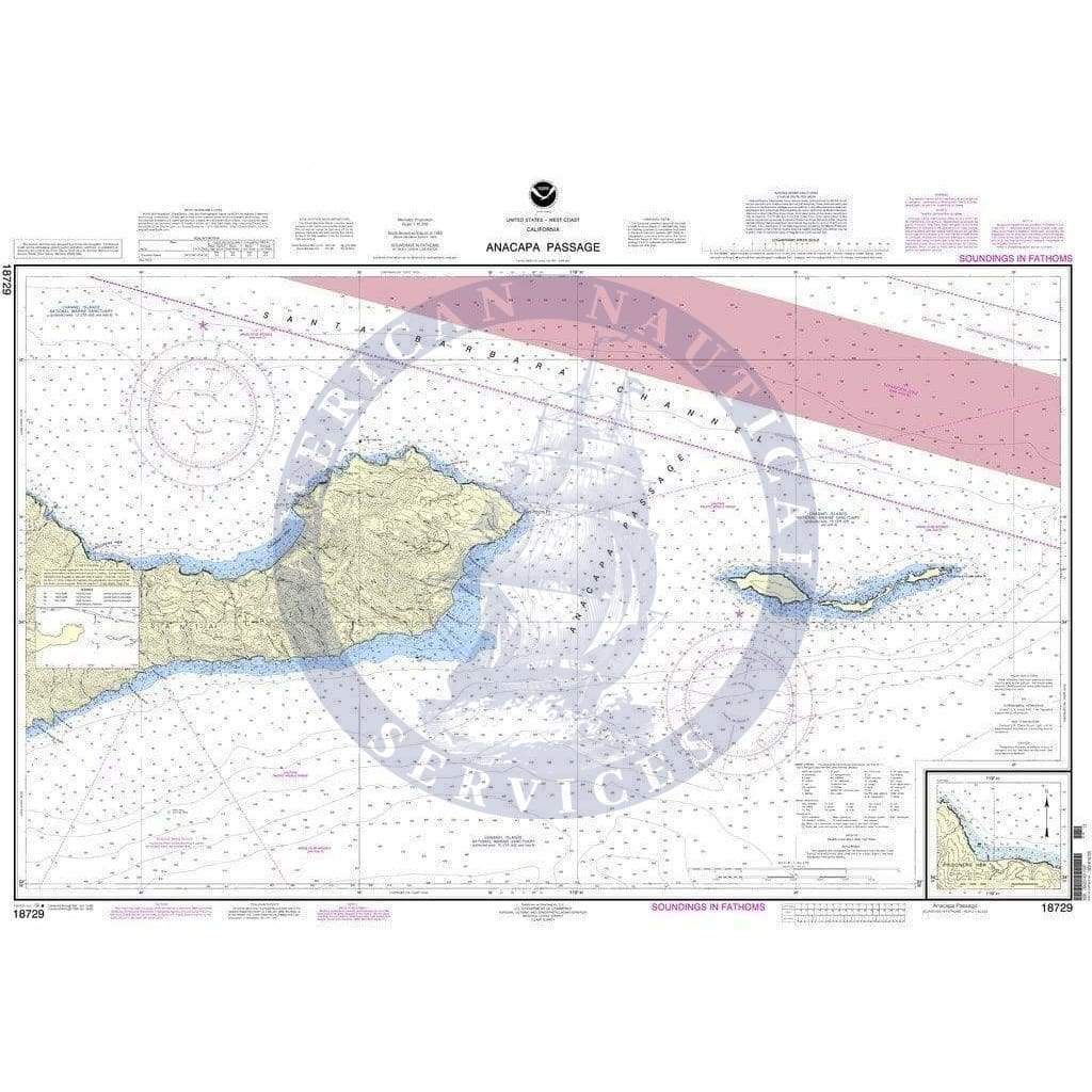 NOAA Nautical Chart 18729: Anacapa Passage;Prisoners Harbor