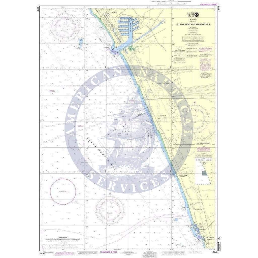 NOAA Nautical Chart 18748 El Segundo and Approaches Amnautical