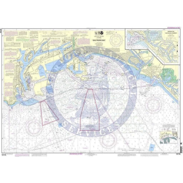 NOAA Nautical Chart 18749: San Pedro Bay;Anaheim Bay Huntington Harbor ...