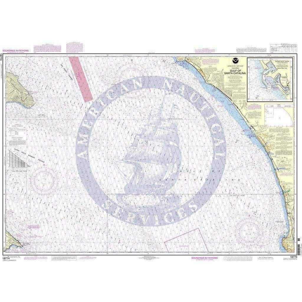 NOAA Nautical Chart 18774: Gulf of Santa Catalina;Delmar Boat Basin-Camp Pendleton