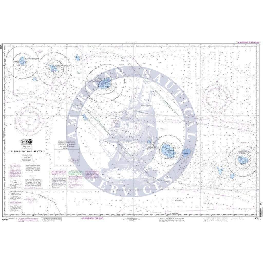 NOAA Nautical Chart 19022: Laysan Island to Kure Atoll