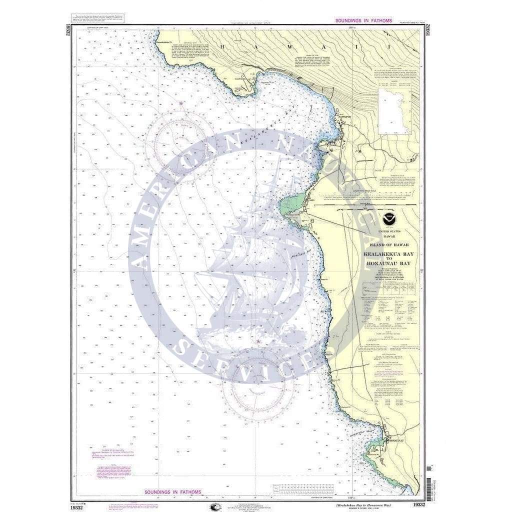 NOAA Nautical Chart 19332: Kealakekua Bay to Hanaunau Bay