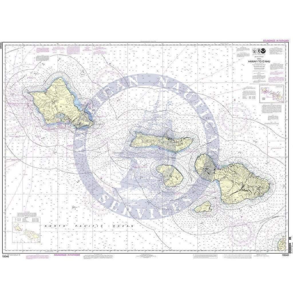 NOAA Nautical Chart 19340: Hawai'i to O'ahu