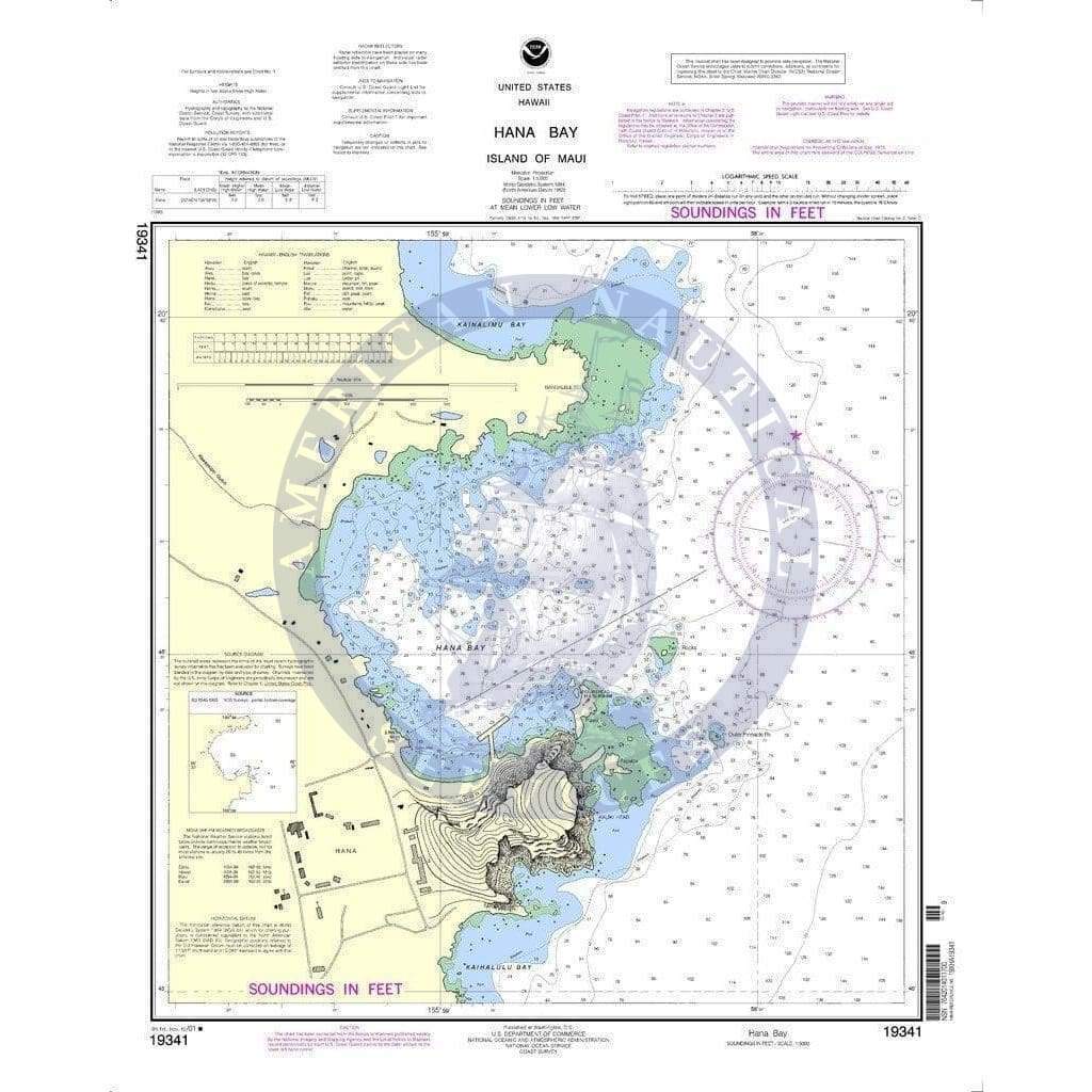 NOAA Nautical Chart 19341: HÃ¤na Bay Island of Maui