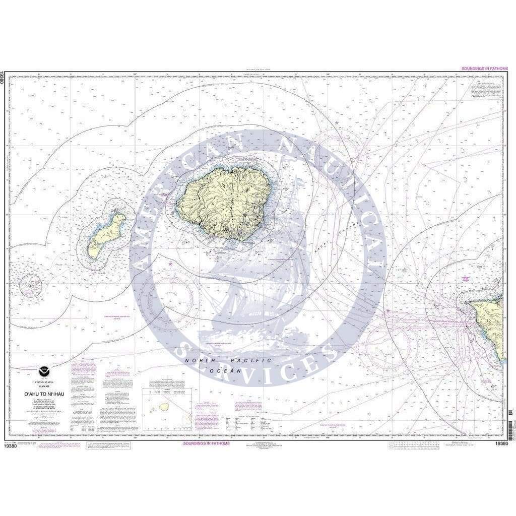 NOAA Nautical Chart 19380: O'ahu to Ni'ihau