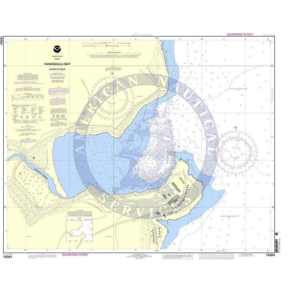 NOAA Nautical Chart 19384: Hanamaulu Bay Island of Kaua'i