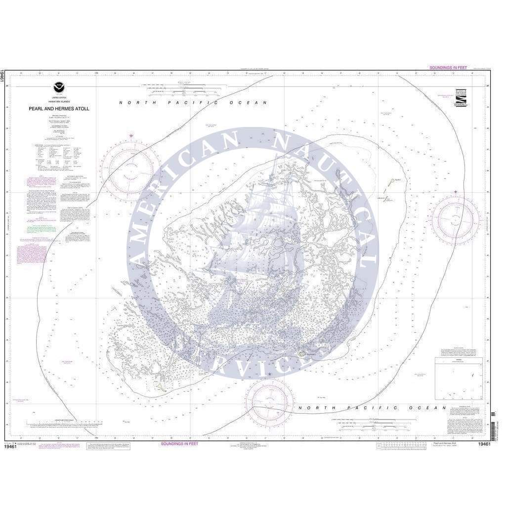 NOAA Nautical Chart 19461: Pearl and Hermes Atoll