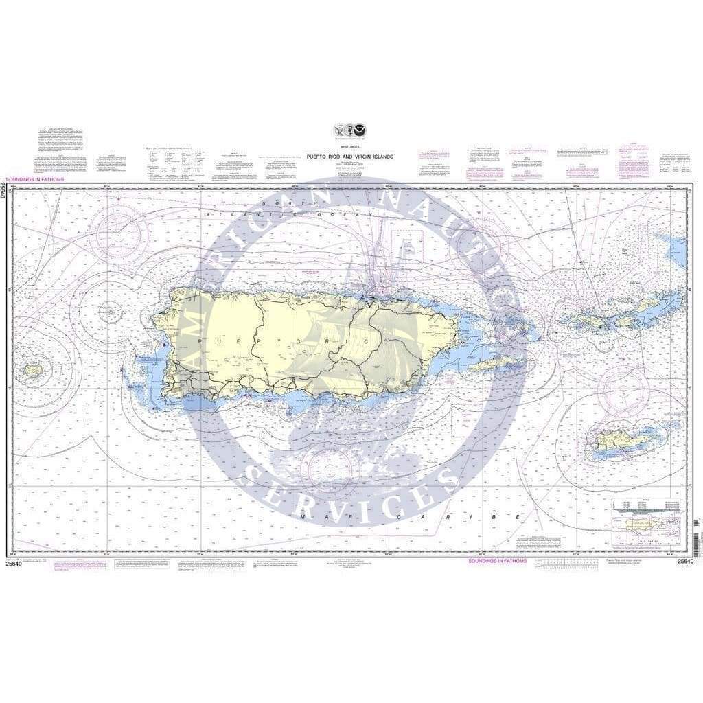NOAA Nautical Chart 25640: Puerto Rico and Virgin Islands