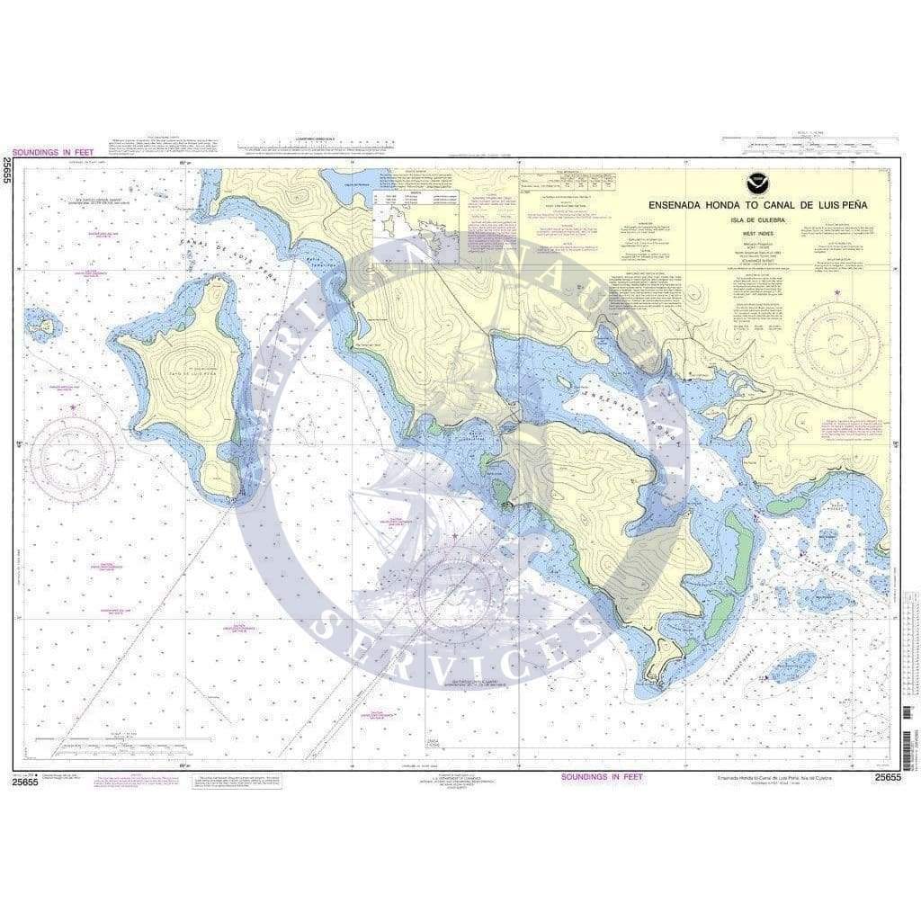 NOAA Nautical Chart 25655: Ensenada Honda to Canal de Luis Pena