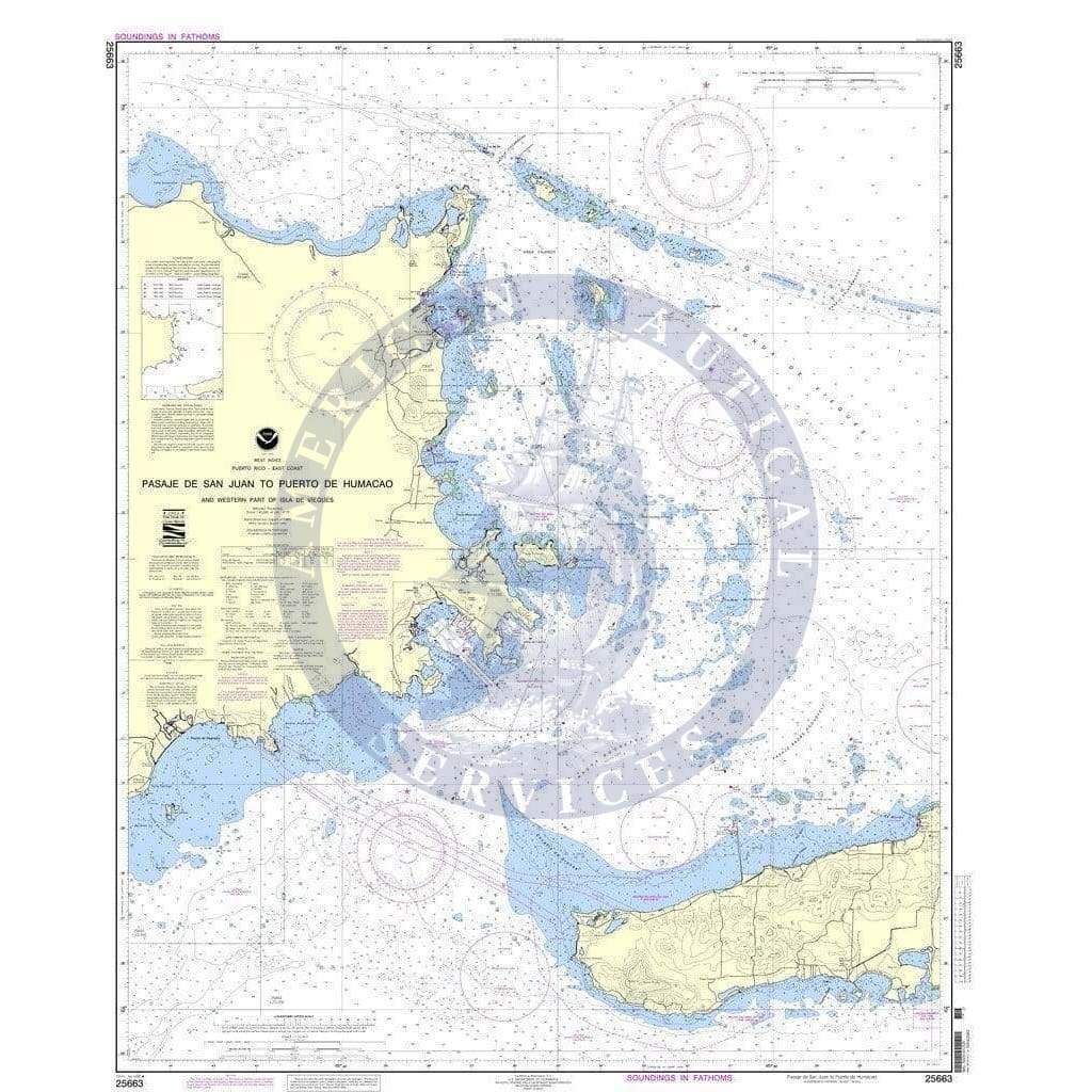 NOAA Nautical Chart 25663: Pasaje de San Juan to Puerto de Humacao and Western Part of lsla de Vieques
