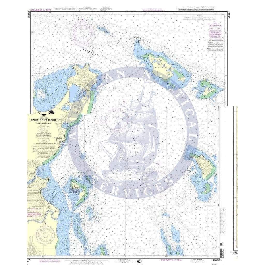 NOAA Nautical Chart 25667: Bahia de Fajardo and Approaches