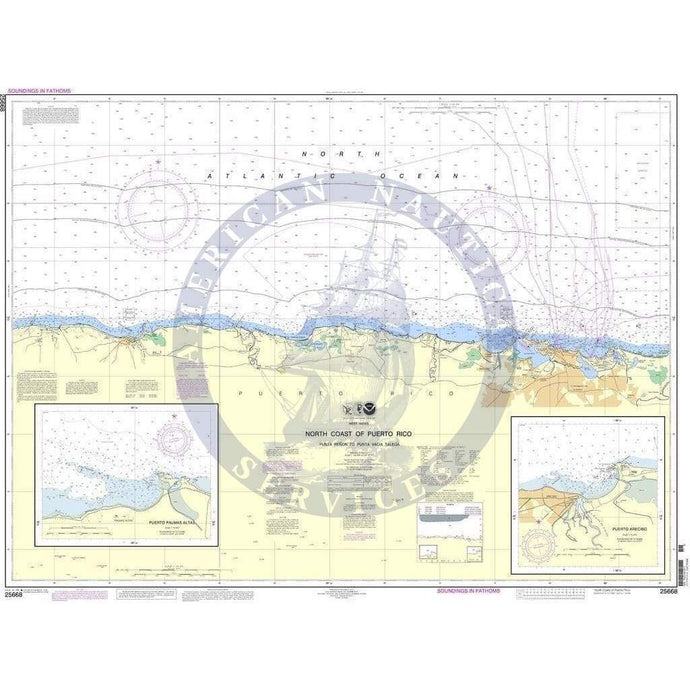 NOAA Nautical Chart 25668: North Coast of Puerto Rico Punta Penon to Punta Vacia Talega;Puerto Arecibo;Puerto Palmas Altas
