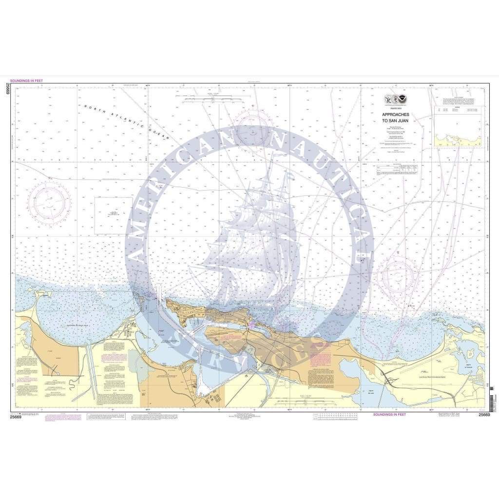NOAA Nautical Chart 25669: Approaches to San Juan Harbor