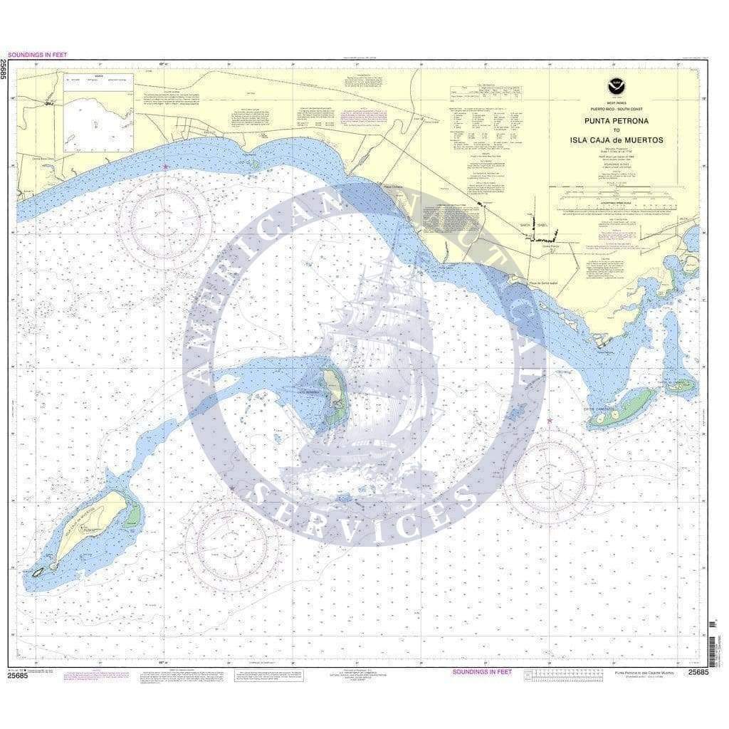 NOAA Nautical Chart 25685: Punta Petrona to lsla Caja de Muertos