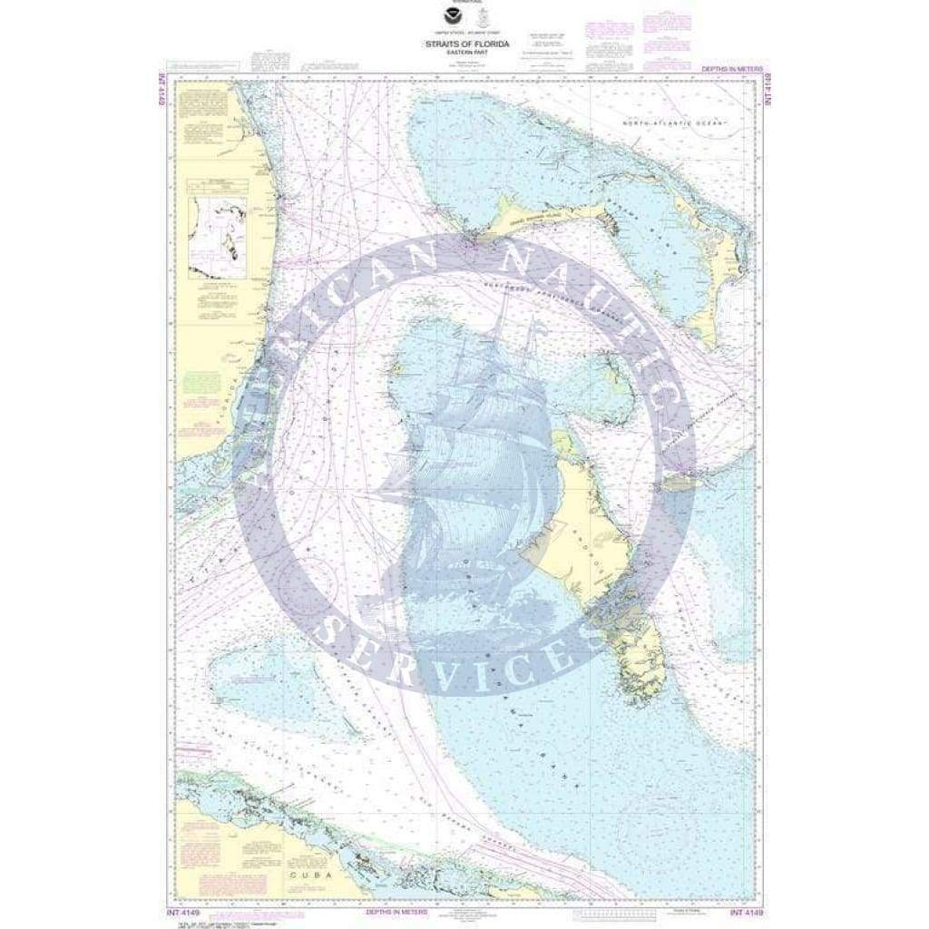NOAA Nautical Chart 4149 Straits of Florida Eastern Part Amnautical