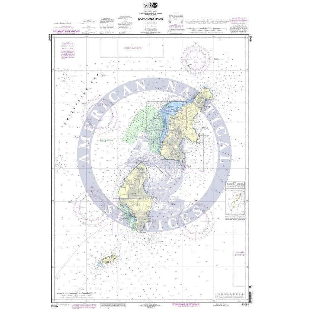 NOAA Nautical Chart 81067: Commonwealth of the Northern Mariana Islands Saipan and Tinian